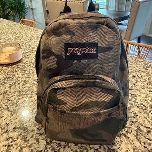 Jansport Green and Brown Camouflage Backpack